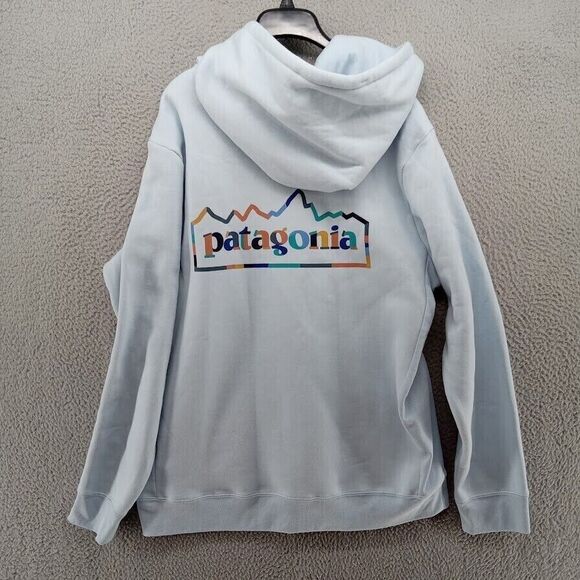Patagonia Sweatshirt Chilled Blue Unity Fitz Uprisal Fleece Hoody Mens Size XL - Picture 2 of 5